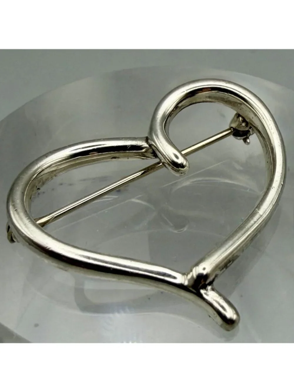 John Lennon Open Heart Brooch Imagine Collection Sterling Silver 925©1999 Signed